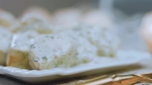 Creamy Appetizer Displayed on a Decorative Plate