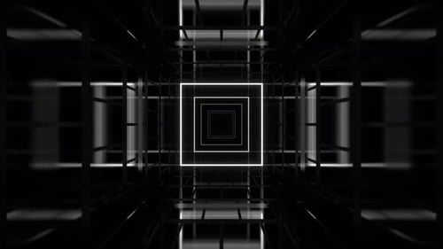 Abstrakter Fantasy-Neon-Weltraumhintergrund mit weißem Spiegel Vj Loop In 4K