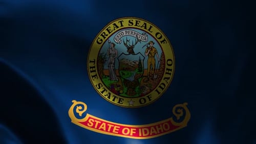 Realistic Waving Idaho State Flag Animation