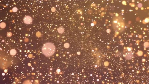 Golden Bokeh Particles Shimmering Background Loop