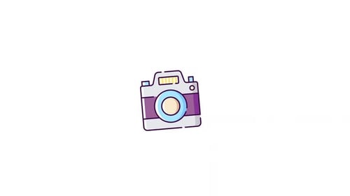 Animated Camera Icon with Modern Bouncing Effect