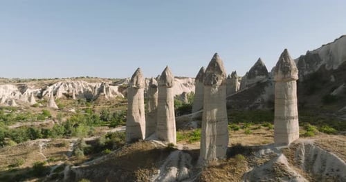 Awe-inspiring aerial view of a Fairy Chimneys, Cappadocia, Turkey