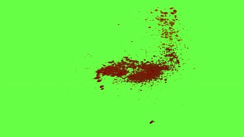 Carnage Collection: Chroma keying effect of a blood stream dripping at the center on the screen shot