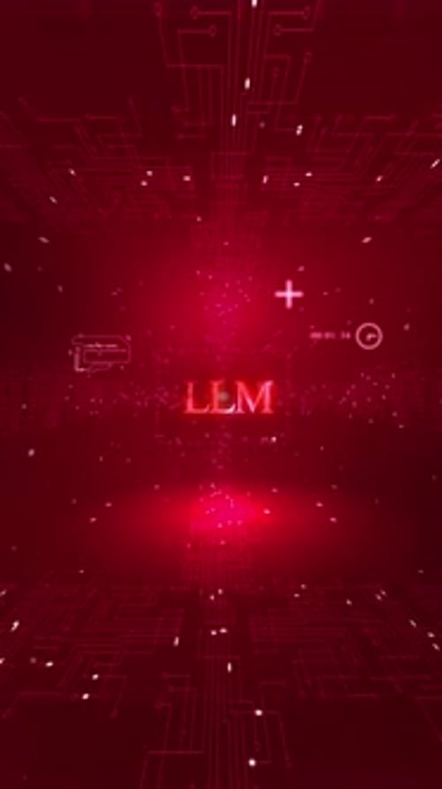 Llm Words In Ai On Digital Background