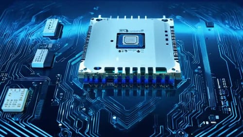 Glowing Blue Circuit Board Technology Background