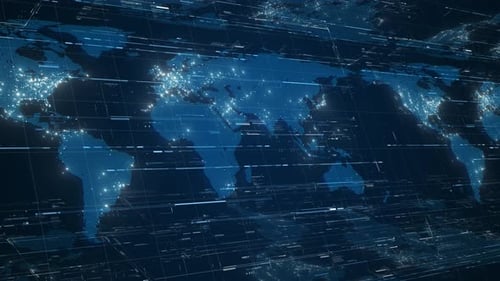 Global Digital Network Map with Technology Data Streams