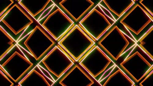 Abstract Neon Geometric Lines Seamless Loop Background