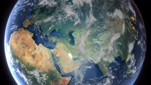 Realistic Earth Zoom In Clouds With Alpha Channel And Borderline Bosnia