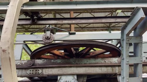 Cable Car Pulley System in Stationary Position