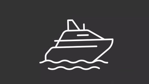 Animation der weißen Linie einer Yacht