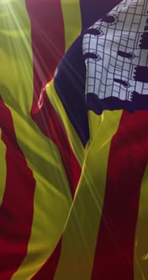 Waving Flag of Balearic Islands Loop Animation