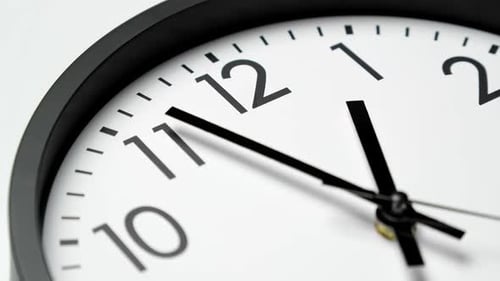 Classic Wall Clock Clock Face on White Background Analog Clock Time Lapse