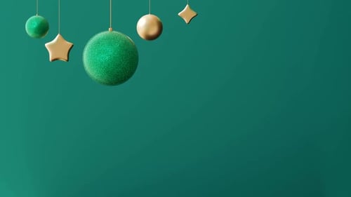 Animated Christmas Holiday Ornaments and Stars Background