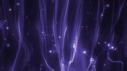 Abstract Purple Glowing Lines and Particles Background