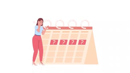 Animated Illustration of Woman Concerned About Delayed Period