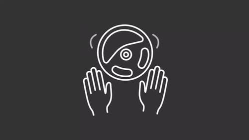 Steering wheel white line animation