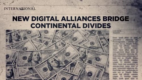 New Digital Alliances Bridge Continental Divides Trendy Newspaper Headline Titles Economy