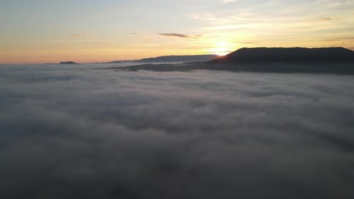 Foggy Afternoon Aerial View