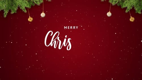 Merry Christmas and Happy New Year text greeting card animation