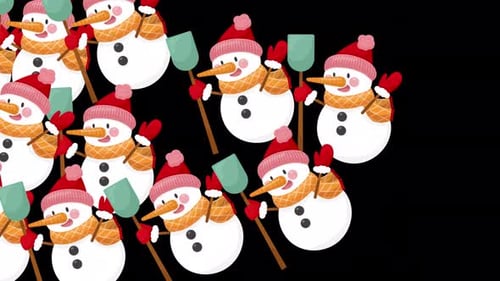 Snowman Xmas Transition 4K Alphakanal