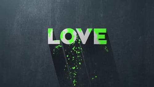 Love Text Cracked Green