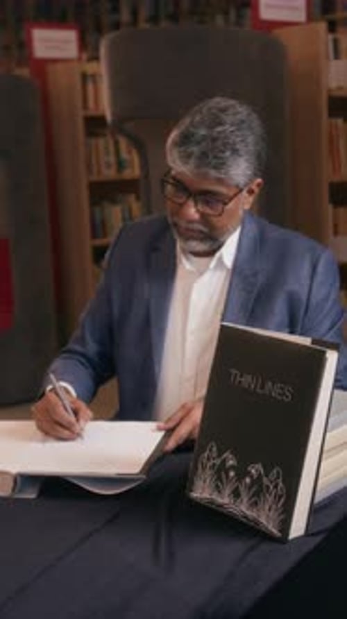 Biracial Author Signing Book For Fan