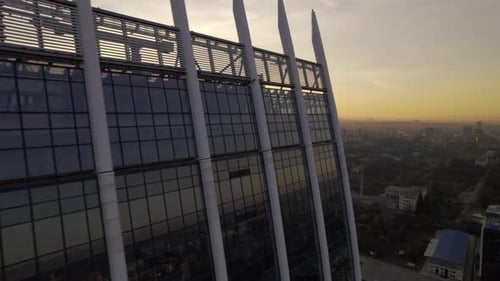 Bird's Eye View of Sofia's Business District with the Towering Modern Office Buildings Creating a