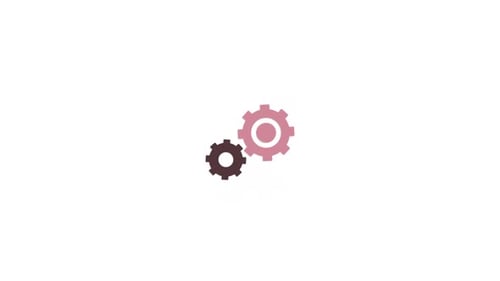 Smooth Rotating Gear Animation in Flat Design Style