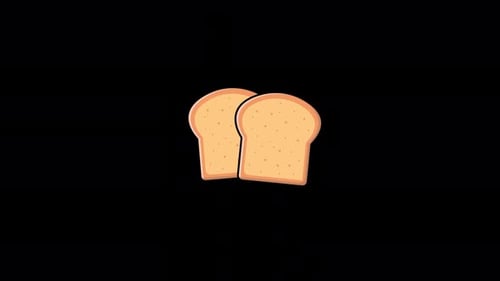 Animated Flat Design Two Bread Slices