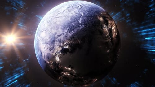 3d Futuristic modern earth