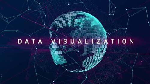 Digital Technology Plexus Earth And Data Visualization Word