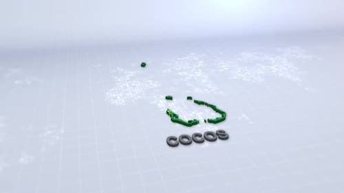 Carte des îles Cocos (Keeling) avec drapeau