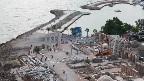 Ruinen des antiken römischen Apollo-Tempels, Touristenattraktion in Side, Türkei