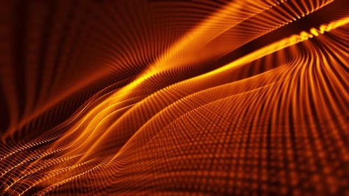 Dynamic Orange Particle Wave Abstract Motion Background Loop