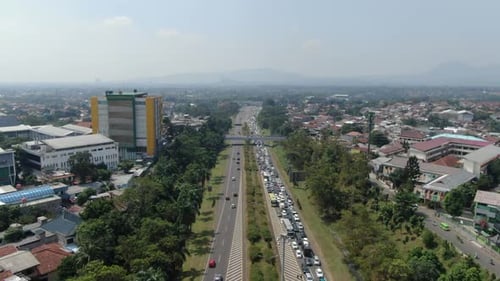 Highway Drone Aerial Bogor City View