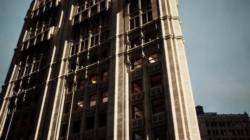 Uptown Skyscraper Time-lapse with Ornate Architectural Details