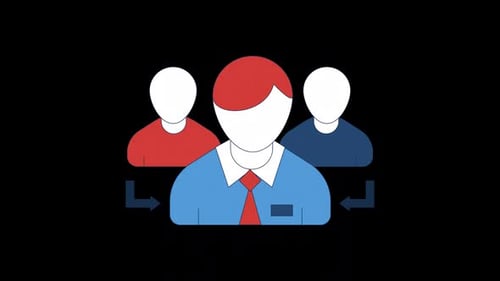 Animated Flat Design Team Connection Icon Reveal