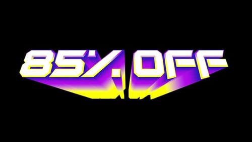 Colorful 3D 85% Off Animated Text Reveal