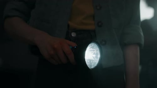 Exploring Dark Place with Flashlight