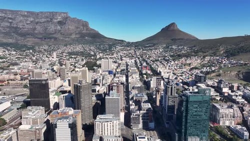 Cape Town Skyline At Cape Town In Western Cape South Africa.
