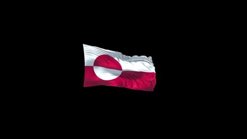 Realistic Greenland Flag Waving Seamless Loop Animation