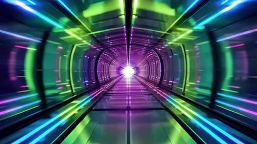 Fond de science-fiction abstrait futuriste au néon Speed Tunnel
