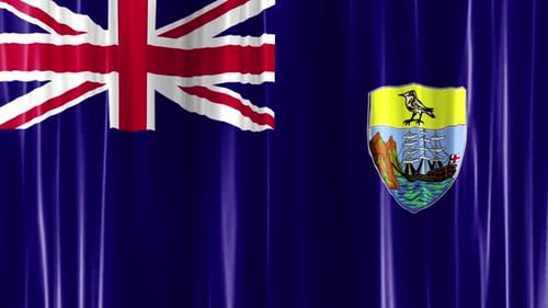 Fluid Waving Saint Helena Flag Animation Loop Background