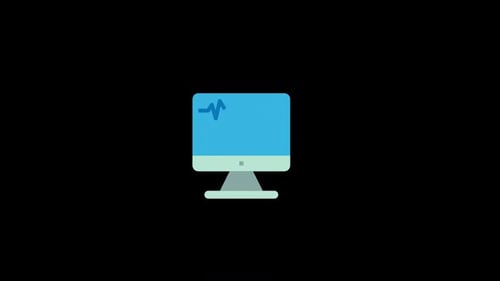 Flat Design Animated Medical Monitor Health Data Display