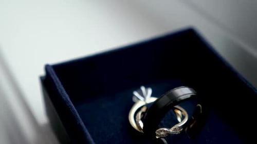 Wedding and Engagement Rings in Jewelry Box