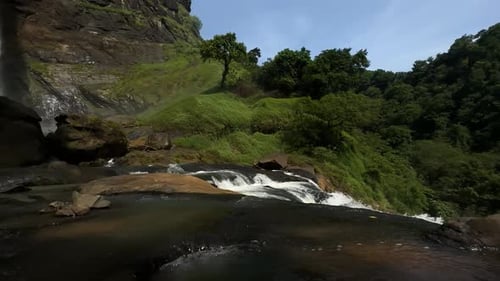 Cikanteh Waterfall Top at Geopark Ciletuh Sukabumi West Java Indonesia