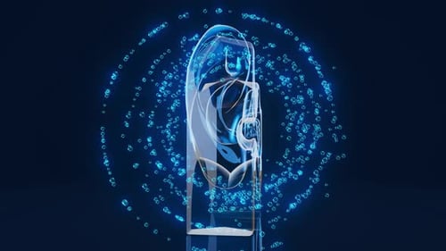 Futuristic Human Ear Anatomy and Sound Wave Animation