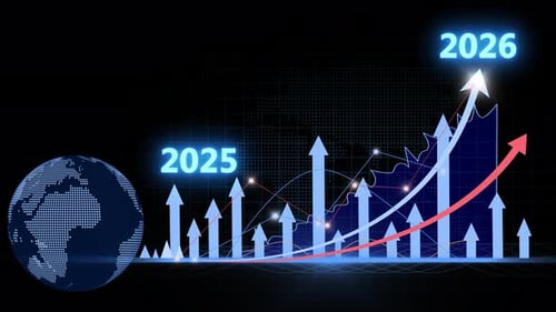Futuristic Financial Growth Chart for 2025 to 2026 Animation