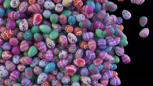 Animated Colorful Easter Eggs Flowing Background
