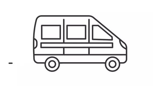 Animated Flat Design Delivery Van Icon